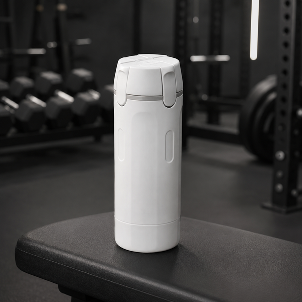 Portable container with a 4 in 1 dispenser